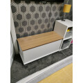 (Grey) Arlington Storage Ottoman Wood Blanket Toy Box Oak Review Image