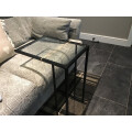Sofa Side Tables Black With Clear Glass Top Coffee End Table G-0377 Review Image