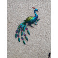 12 Multi Coloured LED Light Solar Powered Gems Peacock Wall Art G-0254 Review Image