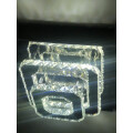 (40cm 2 Level-Square, Adjustable) Modern LED Ceiling Light Crystal Flush Chandelier Review Image