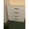(White) Hulio 4 Drawer Chest Bedroom Garment Storage Gloss Review Image
