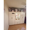 Ready assembled Classic 6 Door Mirrored Wardrobe Oak And White Review Image