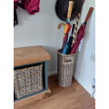 Rattan Umbrella Rack Stand Wicker Basket Holder Bin Brolly Storage Walking Stick Review Image