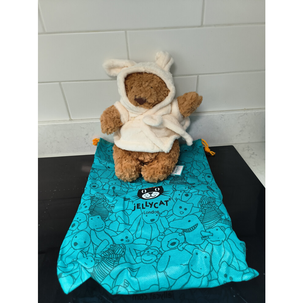 Bartholomew Bear Bathrobe Plush Toy Medium, 26x12 cm, Ultra-Soft